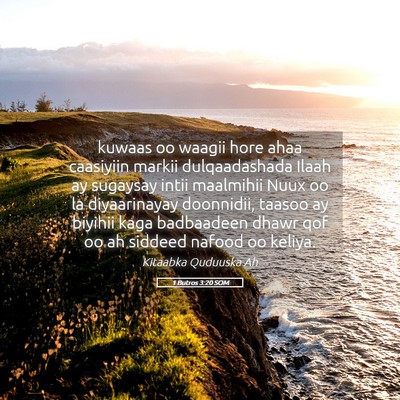 Picture 05 - 1 Butros 3:20 SOM - kuwaas oo waagii hore ahaa caasiyiin markii - Bible Verse Picture