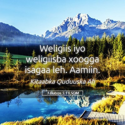 Picture 05 - 1 Butros 5:11 SOM - Weligiis iyo weligiisba xoogga isagaa leh. - Bible Verse Picture