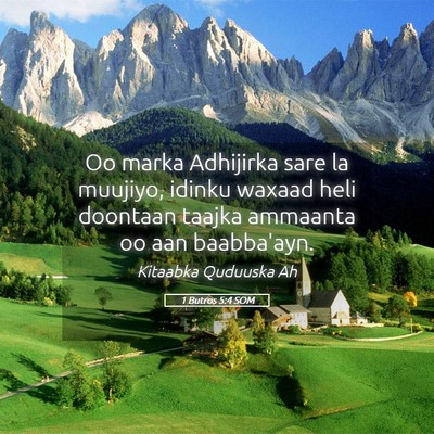 Picture 05 - 1 Butros 5:4 SOM - Oo marka Adhijirka sare la muujiyo, idinku waxaad - Bible Verse Picture