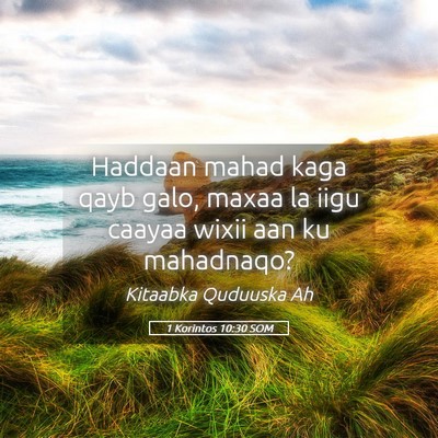 Picture 05 - 1 Korintos 10:30 SOM - Haddaan mahad kaga qayb galo, maxaa la iigu - Bible Verse Picture