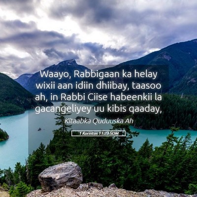 Picture 05 - 1 Korintos 11:23 SOM - Waayo, Rabbigaan ka helay wixii aan idiin - Bible Verse Picture