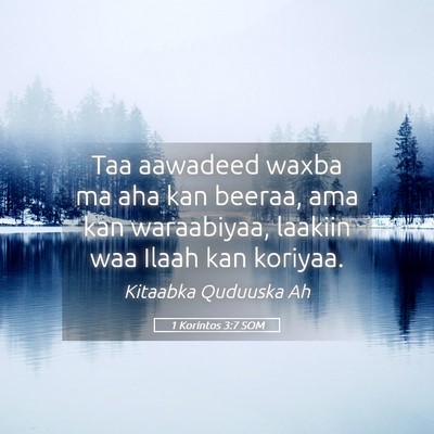 Picture 05 - 1 Korintos 3:7 SOM - Taa aawadeed waxba ma aha kan beeraa, ama kan - Bible Verse Picture
