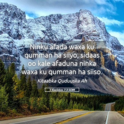 Picture 05 - 1 Korintos 7:3 SOM - Ninku afada waxa ku qumman ha siiyo, sidaas oo - Bible Verse Picture