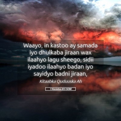 Picture 05 - 1 Korintos 8:5 SOM - Waayo, in kastoo ay samada iyo dhulkaba jiraan - Bible Verse Picture