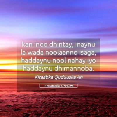 Picture 05 - 1 Tesaloniika 5:10 SOM - kan inoo dhintay, inaynu la wada noolaanno isaga, - Bible Verse Picture