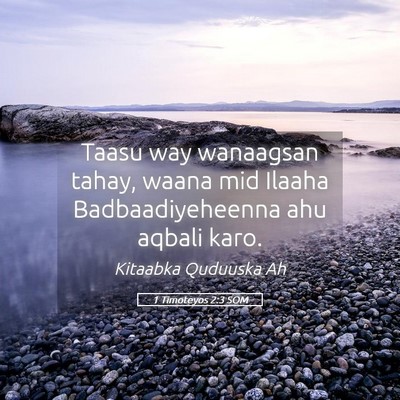 Picture 05 - 1 Timoteyos 2:3 SOM - Taasu way wanaagsan tahay, waana mid Ilaaha - Bible Verse Picture