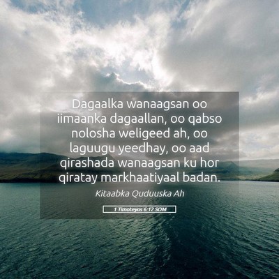 Picture 05 - 1 Timoteyos 6:12 SOM - Dagaalka wanaagsan oo iimaanka dagaallan, oo - Bible Verse Picture