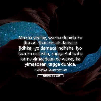 Picture 05 - 1 Yooxanaa 2:16 SOM - Maxaa yeelay, waxaa dunida ku jira oo dhan oo ah - Bible Verse Picture
