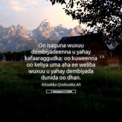 Picture 05 - 1 Yooxanaa 2:2 SOM - Oo isaguna wuxuu dembiyadeenna u yahay - Bible Verse Picture