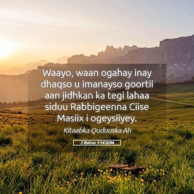 Picture 05 - 2 Butros 1:14 SOM - Waayo, waan ogahay inay dhaqso u imanayso goortii - Bible Verse Picture