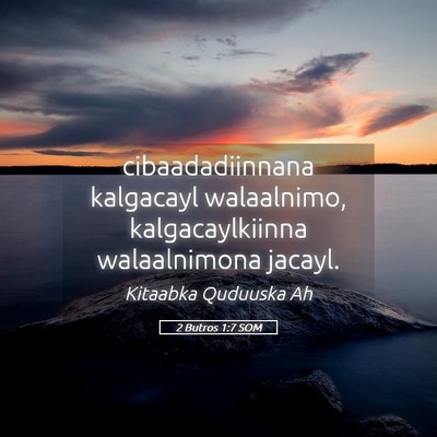 Picture 05 - 2 Butros 1:7 SOM - cibaadadiinnana kalgacayl walaalnimo, - Bible Verse Picture