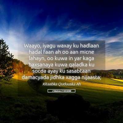 Picture 05 - 2 Butros 2:18 SOM - Waayo, iyagu waxay ku hadlaan hadal faan ah oo - Bible Verse Picture