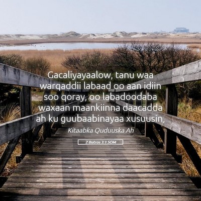 Picture 05 - 2 Butros 3:1 SOM - Gacaliyayaalow, tanu waa warqaddii labaad oo aan - Bible Verse Picture