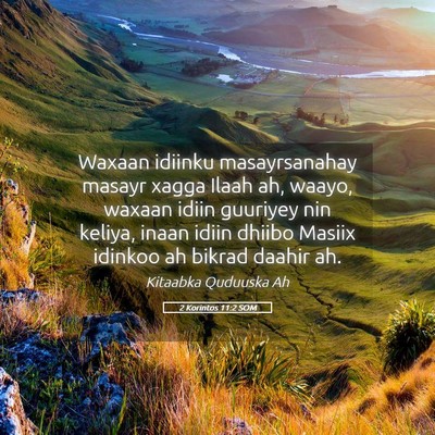Picture 05 - 2 Korintos 11:2 SOM - Waxaan idiinku masayrsanahay masayr xagga Ilaah - Bible Verse Picture