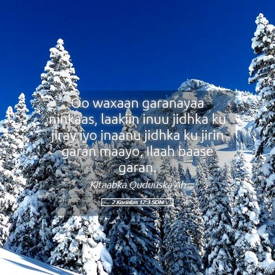 Picture 05 - 2 Korintos 12:3 SOM - Oo waxaan garanayaa ninkaas, laakiin inuu jidhka - Bible Verse Picture