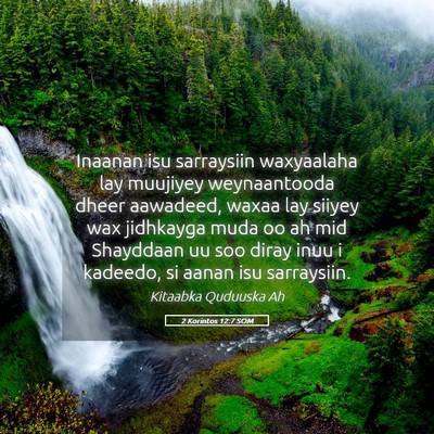 Picture 05 - 2 Korintos 12:7 SOM - Inaanan isu sarraysiin waxyaalaha lay muujiyey - Bible Verse Picture