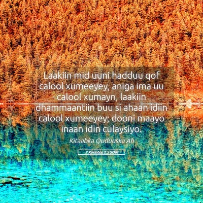 Picture 05 - 2 Korintos 2:5 SOM - Laakiin mid uuni hadduu qof calool xumeeyey, - Bible Verse Picture
