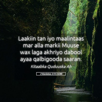 Picture 05 - 2 Korintos 3:15 SOM - Laakiin tan iyo maalintaas mar alla markii Muuse - Bible Verse Picture