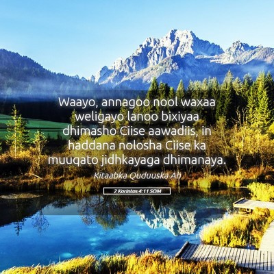 Picture 05 - 2 Korintos 4:11 SOM - Waayo, annagoo nool waxaa weligayo lanoo bixiyaa - Bible Verse Picture
