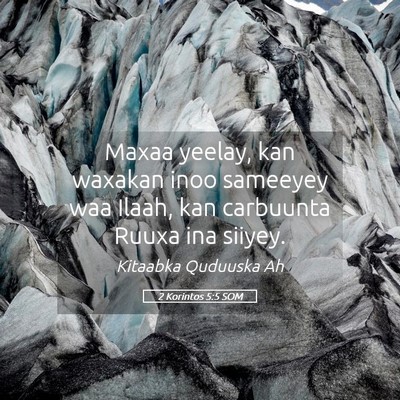 Picture 05 - 2 Korintos 5:5 SOM - Maxaa yeelay, kan waxakan inoo sameeyey waa - Bible Verse Picture