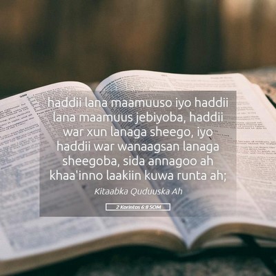 Picture 05 - 2 Korintos 6:8 SOM - haddii lana maamuuso iyo haddii lana maamuus - Bible Verse Picture