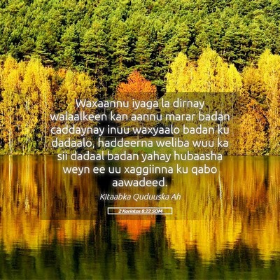 Picture 05 - 2 Korintos 8:22 SOM - Waxaannu iyaga la dirnay walaalkeen kan aannu - Bible Verse Picture
