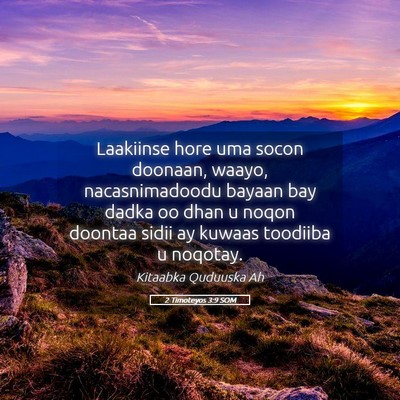 Picture 05 - 2 Timoteyos 3:9 SOM - Laakiinse hore uma socon doonaan, waayo, - Bible Verse Picture