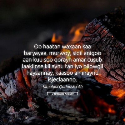 Picture 05 - 2 Yooxanaa 1:5 SOM - Oo haatan waxaan kaa baryayaa, murwoy, sidii - Bible Verse Picture
