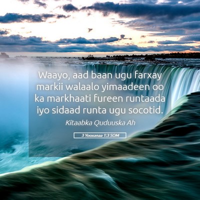 Picture 05 - 3 Yooxanaa 1:3 SOM - Waayo, aad baan ugu farxay markii walaalo - Bible Verse Picture