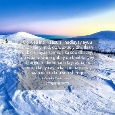 Picture 05 - Ayuub 1:16 SOM - Oo weli intii kaasu sii hadlayay ayuu mid kale - Bible Verse Picture
