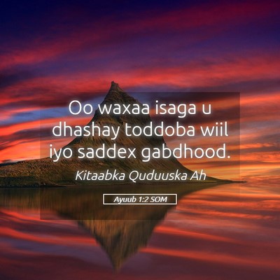 Picture 05 - Ayuub 1:2 SOM - Oo waxaa isaga u dhashay toddoba wiil iyo saddex - Bible Verse Picture