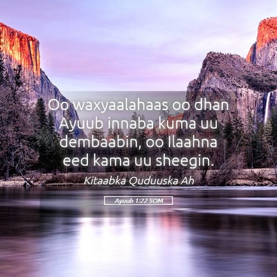 Picture 05 - Ayuub 1:22 SOM - Oo waxyaalahaas oo dhan Ayuub innaba kuma uu - Bible Verse Picture