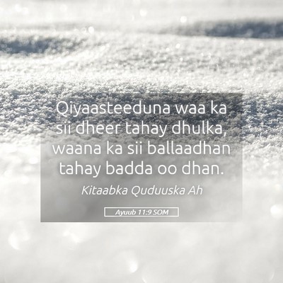 Picture 05 - Ayuub 11:9 SOM - Qiyaasteeduna waa ka sii dheer tahay dhulka, - Bible Verse Picture