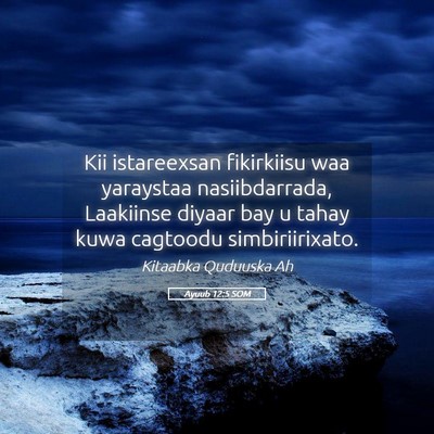 Picture 05 - Ayuub 12:5 SOM - Kii istareexsan fikirkiisu waa yaraystaa - Bible Verse Picture