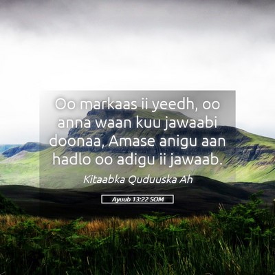 Picture 05 - Ayuub 13:22 SOM - Oo markaas ii yeedh, oo anna waan kuu jawaabi - Bible Verse Picture