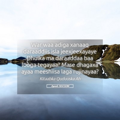 Picture 05 - Ayuub 18:4 SOM - War waa adiga xanaaq daraaddiis isla - Bible Verse Picture