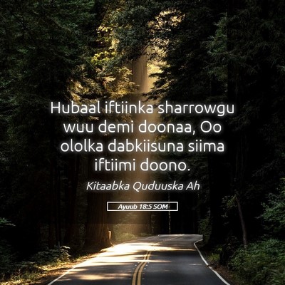 Picture 05 - Ayuub 18:5 SOM - Hubaal iftiinka sharrowgu wuu demi doonaa, Oo - Bible Verse Picture