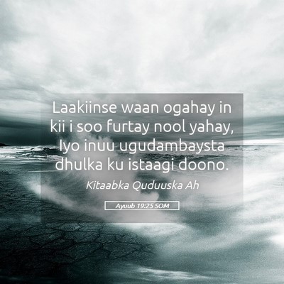Picture 05 - Ayuub 19:25 SOM - Laakiinse waan ogahay in kii i soo furtay nool - Bible Verse Picture