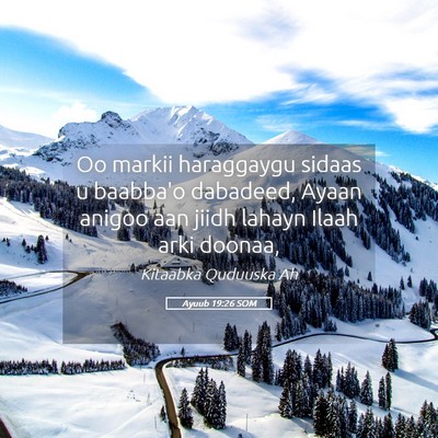 Picture 05 - Ayuub 19:26 SOM - Oo markii haraggaygu sidaas u baabba'o dabadeed, - Bible Verse Picture