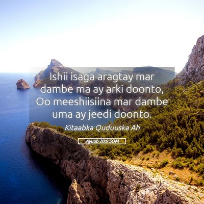 Picture 05 - Ayuub 20:9 SOM - Ishii isaga aragtay mar dambe ma ay arki doonto, - Bible Verse Picture