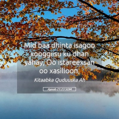 Picture 05 - Ayuub 21:23 SOM - Mid baa dhinta isagoo xooggiisu ku dhan yahay, Oo - Bible Verse Picture
