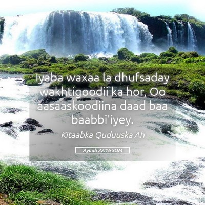 Picture 05 - Ayuub 22:16 SOM - Iyaba waxaa la dhufsaday wakhtigoodii ka hor, Oo - Bible Verse Picture