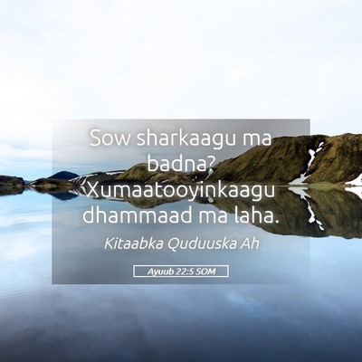 Picture 05 - Ayuub 22:5 SOM - Sow sharkaagu ma badna? Xumaatooyinkaagu dhammaad - Bible Verse Picture