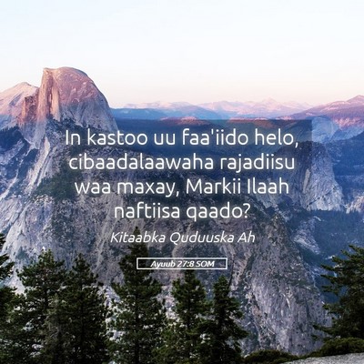 Picture 05 - Ayuub 27:8 SOM - In kastoo uu faa'iido helo, cibaadalaawaha - Bible Verse Picture