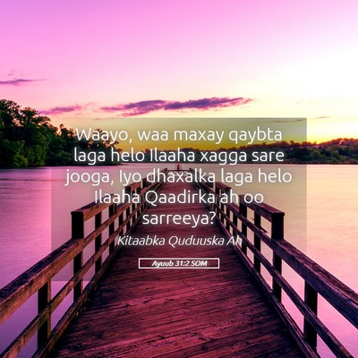 Picture 05 - Ayuub 31:2 SOM - Waayo, waa maxay qaybta laga helo Ilaaha xagga - Bible Verse Picture