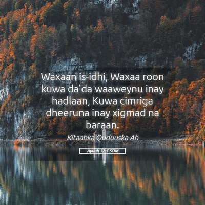 Picture 05 - Ayuub 32:7 SOM - Waxaan is-idhi, Waxaa roon kuwa da'da waaweynu - Bible Verse Picture