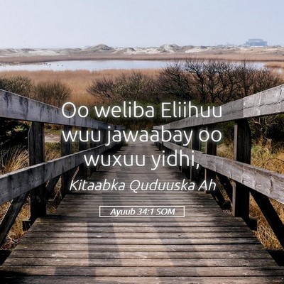 Picture 05 - Ayuub 34:1 SOM - Oo weliba Eliihuu wuu jawaabay oo wuxuu - Bible Verse Picture
