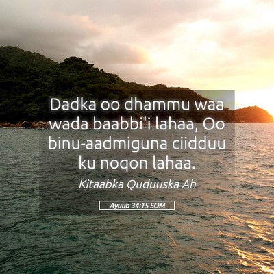 Picture 05 - Ayuub 34:15 SOM - Dadka oo dhammu waa wada baabbi'i lahaa, Oo - Bible Verse Picture