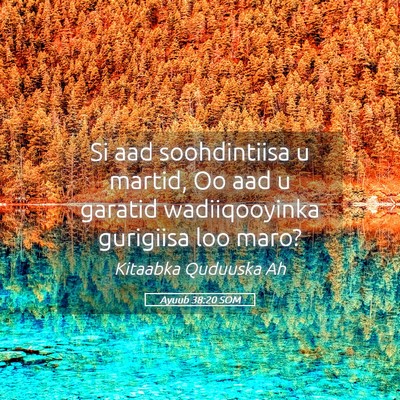 Picture 05 - Ayuub 38:20 SOM - Si aad soohdintiisa u martid, Oo aad u garatid - Bible Verse Picture