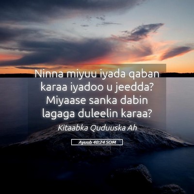 Picture 05 - Ayuub 40:24 SOM - Ninna miyuu iyada qaban karaa iyadoo u jeedda? - Bible Verse Picture